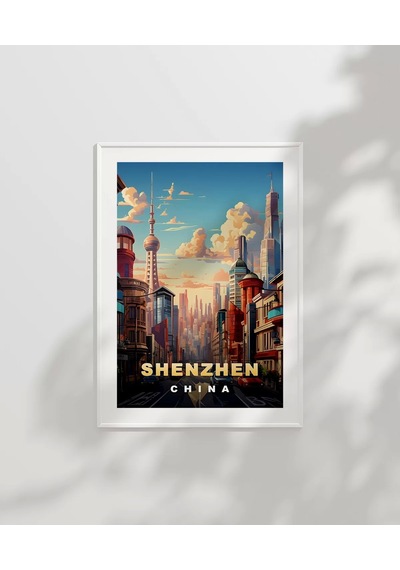 Çerçevesiz Poster Çin'in Teknoloji Başkenti Shenzhen
