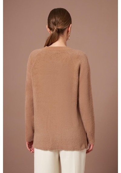 Ftz Women Kadın Angora Hırka Bisküvi 25259 Bisküvi