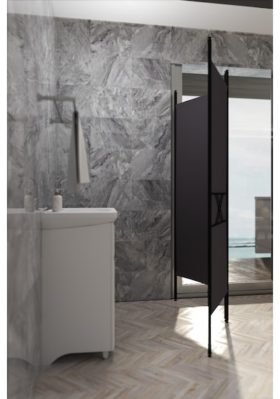 Retodesign 2 Kanatlı Paravan 1442 Siyah