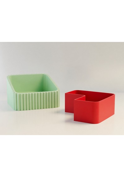 3d Baskı Fıstık Kasesi - Çift Hazneli Kabuk Ayırıcı Sunum Kasesi - Mint Kırmızı Diğer