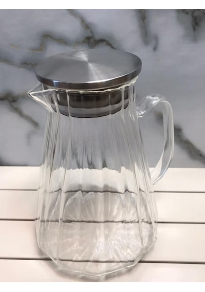 Kapris Metal Kapaklı 1500 Ml Cam Sürahi Kap-020