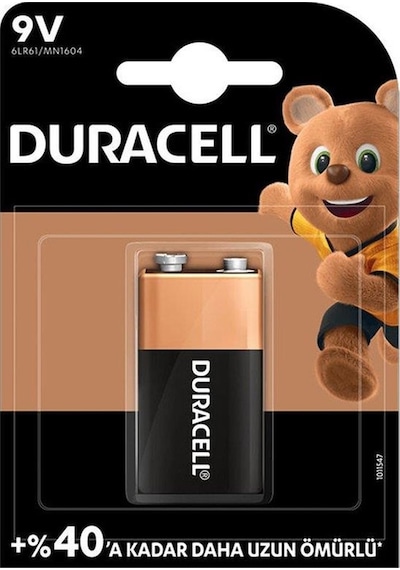 Duracell 9V Alkalin 9V Pil Tekli
