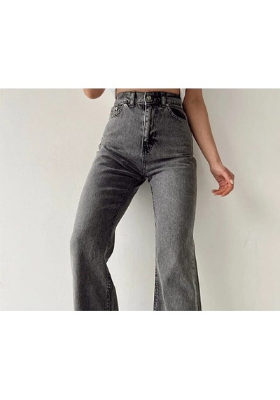 2020 Kadın Likrasız Palazzo Jeans Kot Denim Pantolon Füme 2020 Kadın Likrasız Palazzo Jeans Kot Denim Pantolon Füme