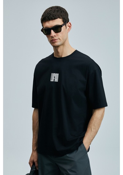 Lufian 111020245 Helıx Modern Grafik T- Shirt Erkek Tişort SIYAH