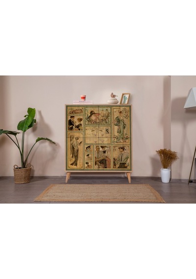 Granada Çok Amaçlı Dolap Bonomo Desenli 732 95x36x111 Cm Atlantik Çam