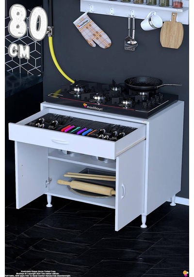 Xxxl Yeni Qplas Modüler Mutfak 80 Cm Ocak Altı Dolabı - Çekmece, Kapak Ve 1 Raf 2 Bölmeli Beyaz Xxxl Yeni Qplas Modüler Mutfak 80 Cm Ocak Altı Dolabı - Çekmece, Kapak Ve 1 Raf 2 Bölmeli Beyaz
