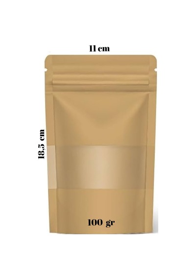 Kraft Pencereli Doypack 50'li 11 x 18.5 CM