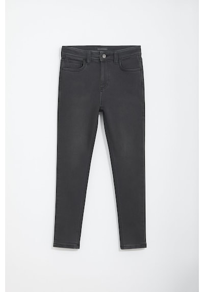 Kadın Yüksek Bel Dar Paça Skinny Fit Antrasit Jean Pantolon