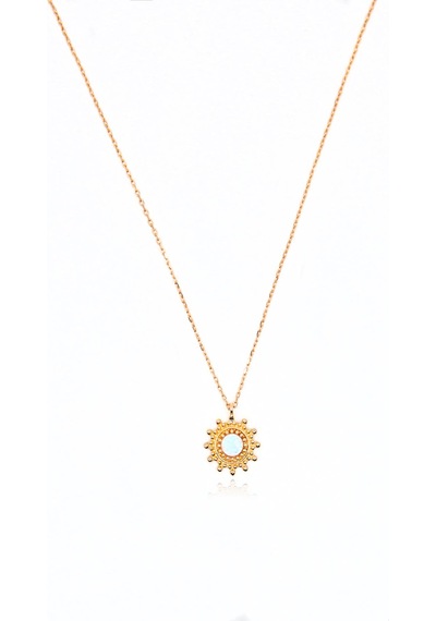 14 Ayar Opal Taşlı Minimal Kolye