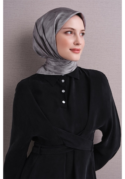 Armine Sura İpek Eşarp 2026-2027 - Sonbahar Kış-asm9630 Gri