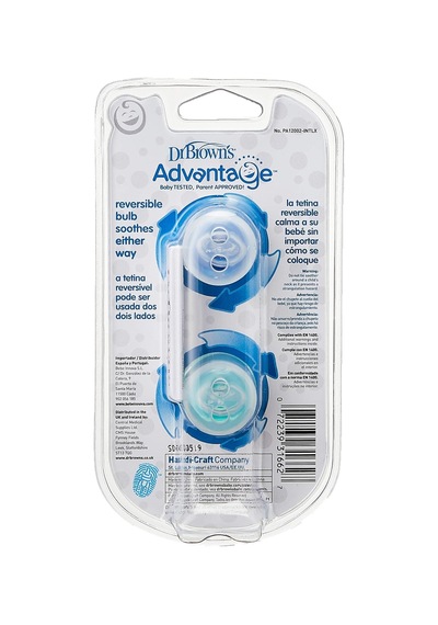 Dr. Brown's Advantage Yalancı Emzik - 2. Evre Mavi, İkili Paket
