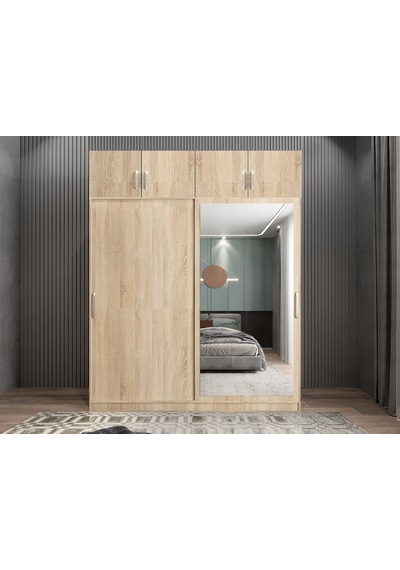 Porta Sürgü Kapaklı Dolap Gardırop Yüklüklü M 160 Cm Montaj Dahil