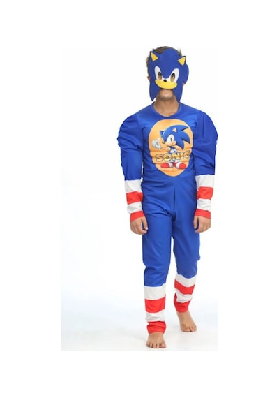Life For Moda Erkek Çocuk Sonic Kaslı Kostüm - Sonic Kaslı Erkek Çocuk Kostümü Mavi