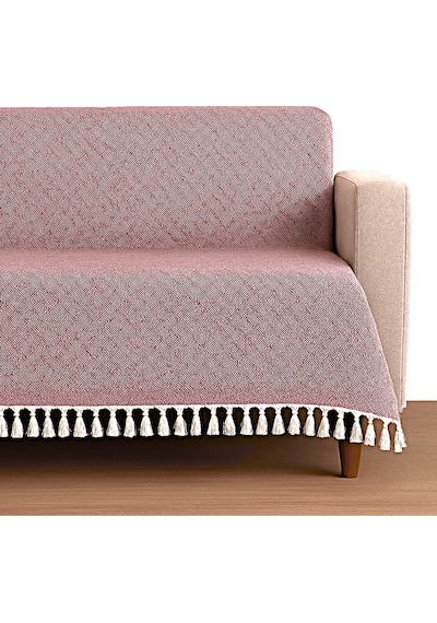 Dama Desen Dokuma %100 Pamuklu Çok Amaçlı Pike Koltuk Örtüsü 180x230 Bordo