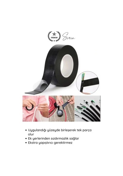 Eriyenbant 20mmx3m Su Geçirmez Eriyen Bant Kendinden Kaynaşan İzolasyon Bandı Suya Dayanıklı 2 Ad.