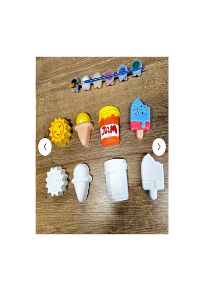 Eğitici Etkinlik Taş Boyama Seti Yaz Neşesi 1 İki Boyutlu 7 Cm 8 Adet