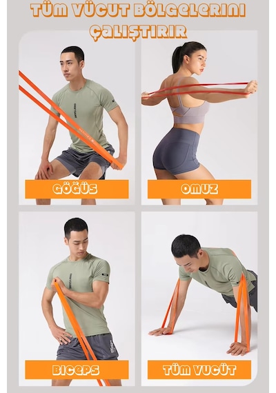 35 Kg Direnç Bandı Kas Geliştirme Lastiği Fitness Pilates Cross Training Bant Mor - Extra Sert Mor