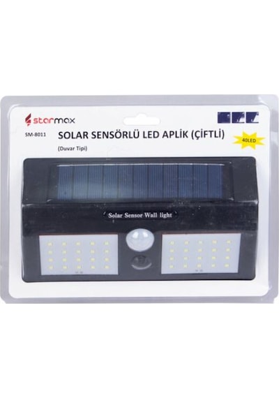 Starmax Led Aplik Solar Çift Sensörlü 40 Led Sm8011 9457