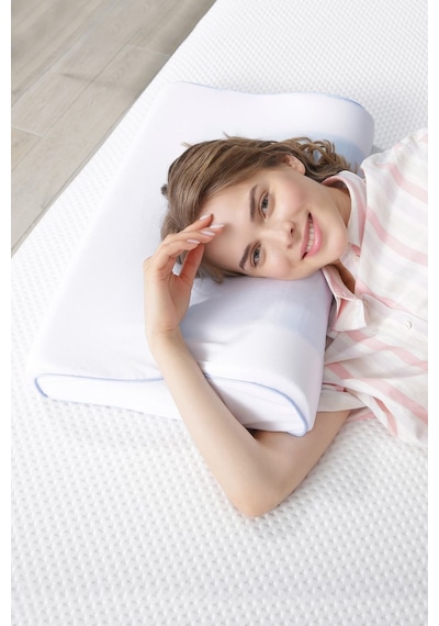 Viscofoam Terletmeyen Boyun Destekli Ortopedik Yastık Jelli Visco Yastık - 57x37x10-7cm