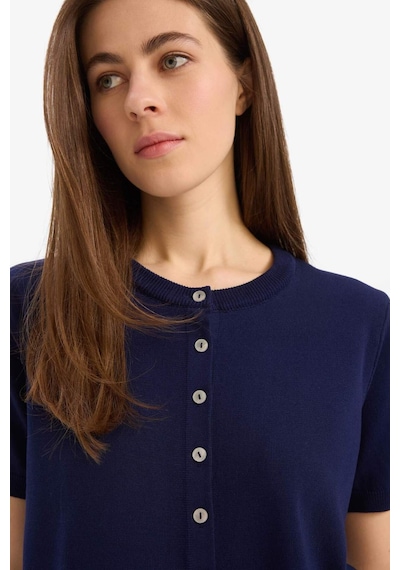 DeFacto 	Regular Fit Bisiklet Yaka Basic Düz Triko Hırka E5770AX25SMNV31 Lacivert