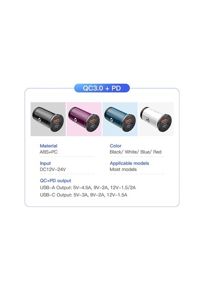 Kuulaa 42w Usb + Type-c Çift Çıkışlı Mini Hızlı Araç Şarj Cihazı- 5775 Mh-hs6626-0910