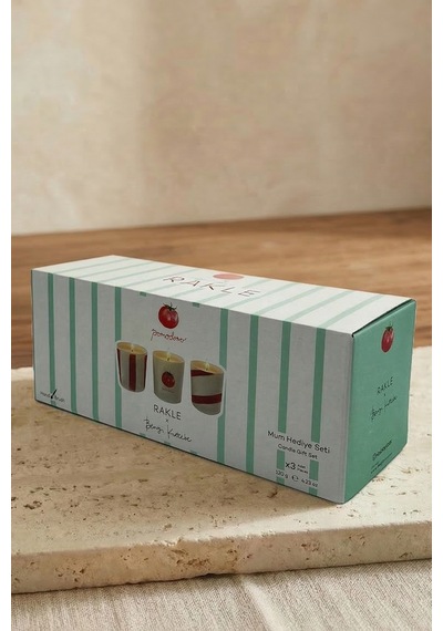 Rakle x Bengi Kurtcebe Pomodoro El Yapımı 3'lü Mum Seti 120 gr