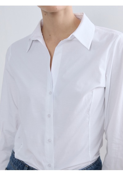 Lcw Vision Beyaz Slim Fit Kadın Gömlek