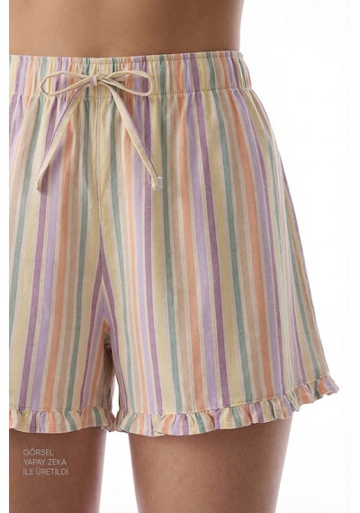 Penti Renkli Sweet Day Çizgili Pamuklu Şortlu Pijama Takımı