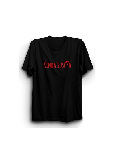Among Us Kinda Sus Oyun Baskılı Tshirt SIYAH