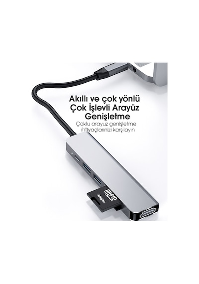 7in1 Type-c Çok Fonksiyonlu Hdmı Girişli Usb Çoğaltıcı Type-c Çoğaltıcı