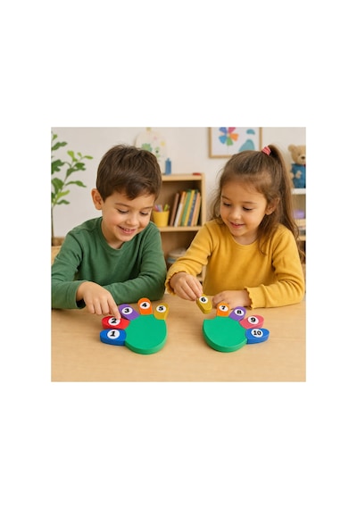 Çocuk Puzzel Rakamlı Renkli Parmaklar Eğitici Bioplastik Puzzle 1 Adet