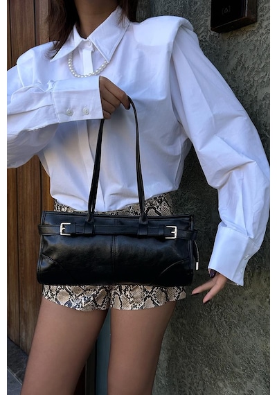 Shule Bags Enyola Vintage Baget Çanta Siyah Siyah