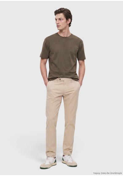 Ramsey Haki Düz %100 Pamuk T-shirt haki khaki