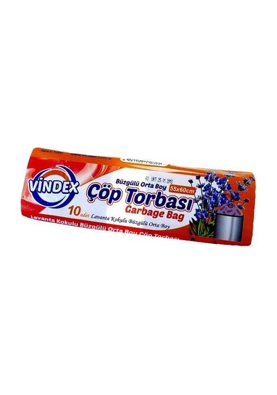 Vindex Büzgülü Lavanta Kokulu Orta Boy Çöp Torbası Mor 55 x 60 CM