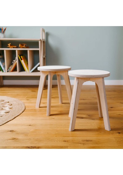 Woodesk Ihlamur, Ahşap Tabure, 32x41 Cm 1 Adet Natural Renk