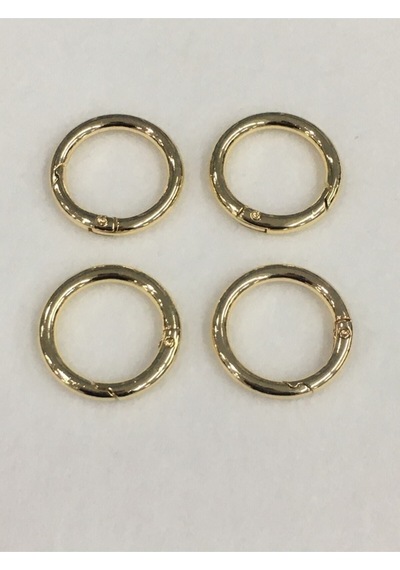 Karantuhafiye Çanta Halkası Yuvarlak Yaylı Klips 2,5 Cm 4 Lü Set Gold Gold Çok Renkli