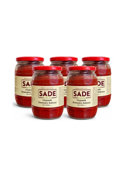 Sade Organik Domates Salçası 650 Gr 5 Li Paket