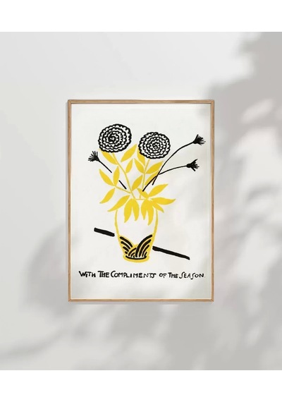 Çerçevesiz Poster Vazoda Çiçek