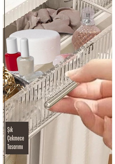 Premium Yapışkanlı Duvar Rafı Organizer, Banyo Mutfak Rafı, 70x40x10 Cm, Çekmeceli, Kancalı, Suya Dayanıklı, Delme Gerektirmez 50 x 22