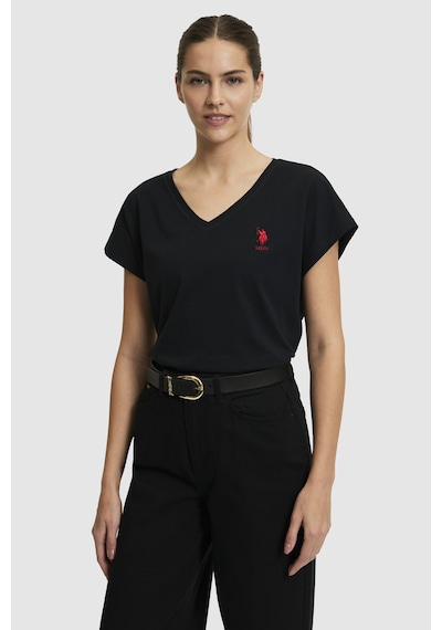 U.s. Polo Assn. Kadın Siyah Tişört Basic 50323541-vr046