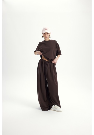 Mai Studıos Mai Studios Co. Bruges Oversize Kahve T-shirt Eşofman Takım Kahve