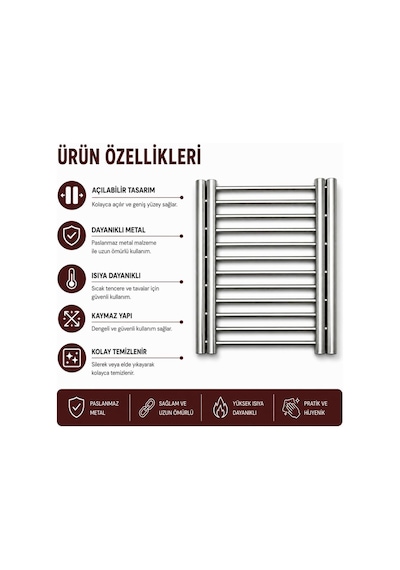 Lexroo Metal Tencere Ve Çaydanlık Altı Nihale, Açılır Kapanır Genişleyebilir Tencere Altlığı