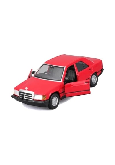 1:24 Ölçeğinde Kırmızı Model Araba - Mercedes 190e 1987 .