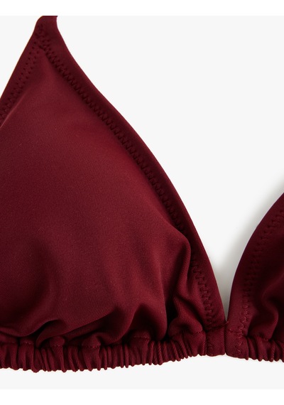 Koton Boyundan Bağlamalı Üçgen Bikini Üstü Bordo 5sak10231mm Bordo