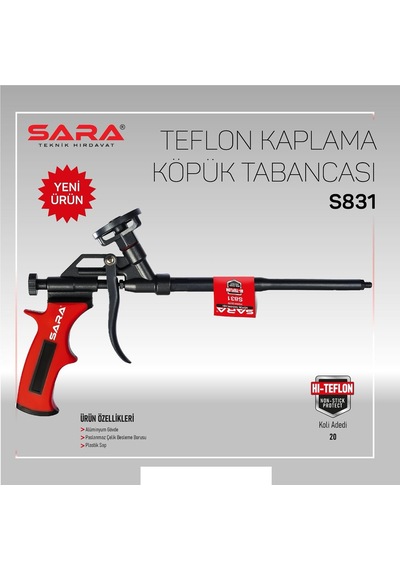 Köpük Tabancası Yüksek Teflon Yapışmaz Koruyucu Alüminyum Gövde Paslanmaz Çelik Besleme Borusu