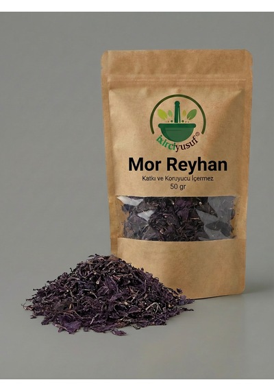 Mor Reyhan Kırmızı Reyhan Purple Basil Reyhan Otu Ocimum Basilicum Var. Purpurascens Doğal Kurutulmuş 50 G