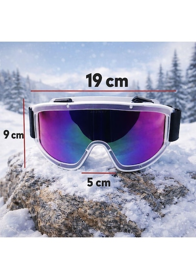 2 Adet Kayak Gözlüğü Aynalı Gökkuşağı Ventilli Güneş Kar Koruyucu Gözlük Uv Korumalı Snowboard Glasses Gözlük Gökkuşağı