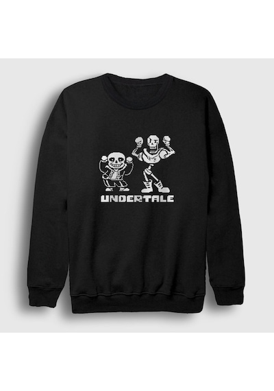 Presmono Unisex Sans Papyrus Undertale Sweatshirt Siyah