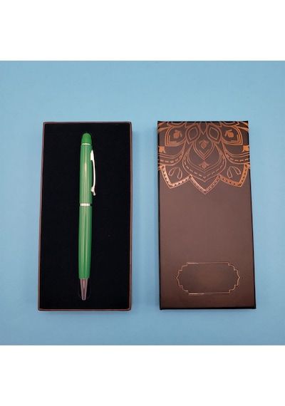 Mandala Desenli Kutulu Yeşil Touchpen Tükenmez Kalem Diğer