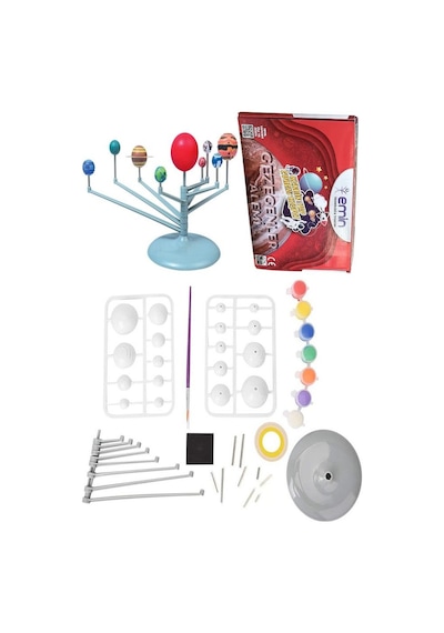 Güneş Sistemi Modeli 1 Paket Gezegen Sistemi Boya Fırça Eğitici Maket Deney Seti Plastik Gezegenler Alemi